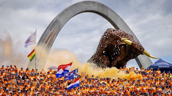 Fans at Red Bull Ring ahead of Austrian Grand Prix.
